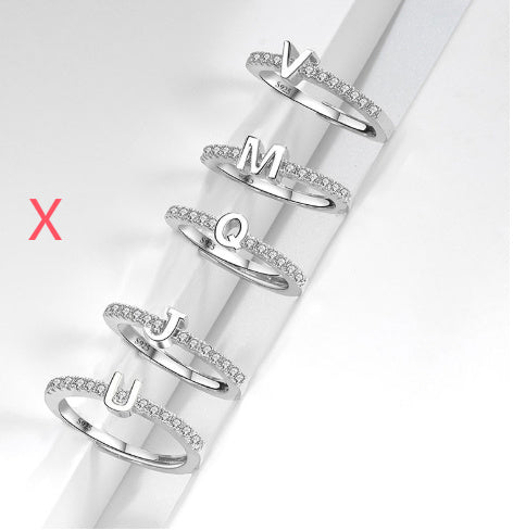 S925 Sterling Silver New Style Micro-inlaid Letters Ring