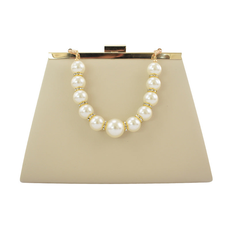 European And American Pearl Chain Shoulder Bag Sheepskin Pattern