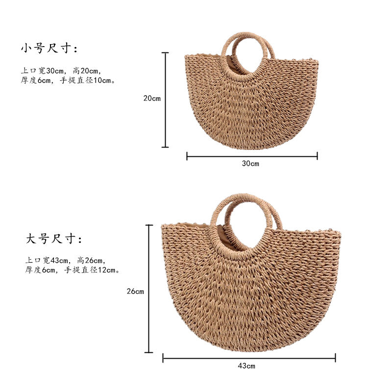 Baggage lady''s handbag paper rope knitting wrapping straw wrapping ins fire lady bag Korean bag summer beach vacation bag