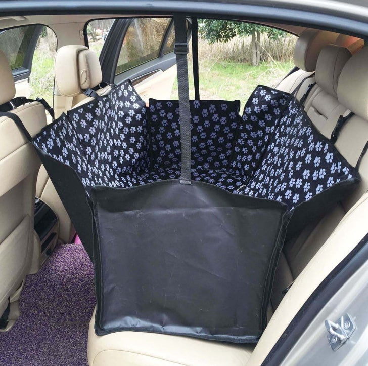 Footprint Dog Transporters Waterproof Back Back Pet Dog Seat Car Mat Cover Hammock Protector With Safety Belt D1010