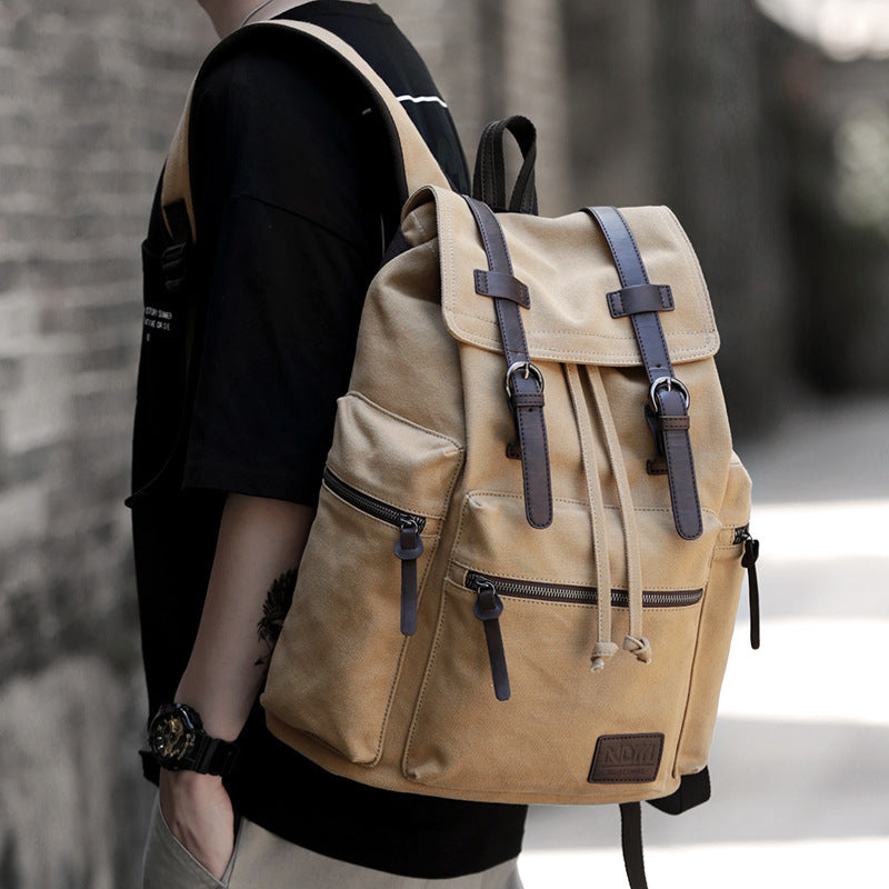 Canvas Backpack Men's Fashion Trend Casual Travel Bag