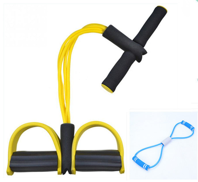 Natural Latex Foot Pedal Elastic Pull Rope with Handle Fitness Equipment Bodybuilding Expander