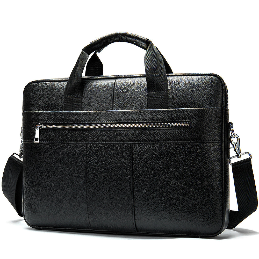 Men's Leather Briefcase Business Men's Bag First Layer Cowhide Portable