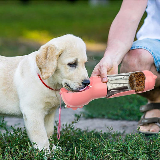 Pet Water Bottle Feeder Bowl Garbage Bag Storage Portable Pet Outdoor Travel 3 In 1 Dog Water Bottle