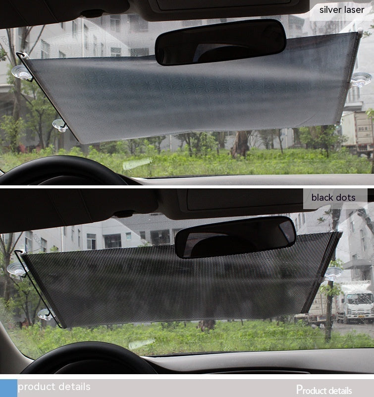 Car Automatic Winding Automatic Retractable Thermal Insulation Shutter Silver Laser Car Sunshade