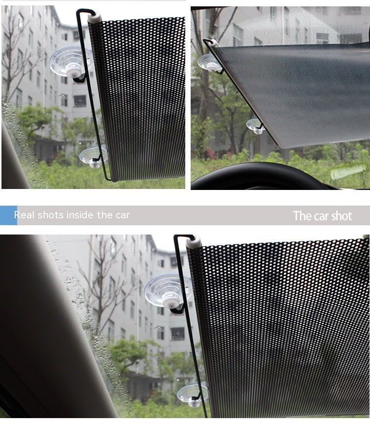 Car Automatic Winding Automatic Retractable Thermal Insulation Shutter Silver Laser Car Sunshade