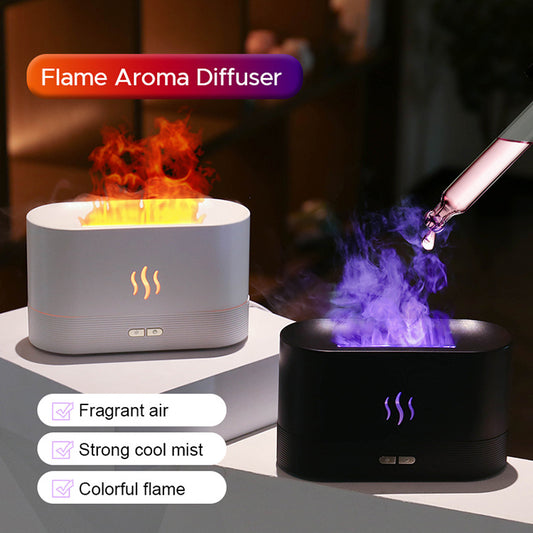 2025 Best Selling USB Ultrasonic Flame Humidifier Led RGB Colorful Essential Oil Fire Flame Aroma Diffuser