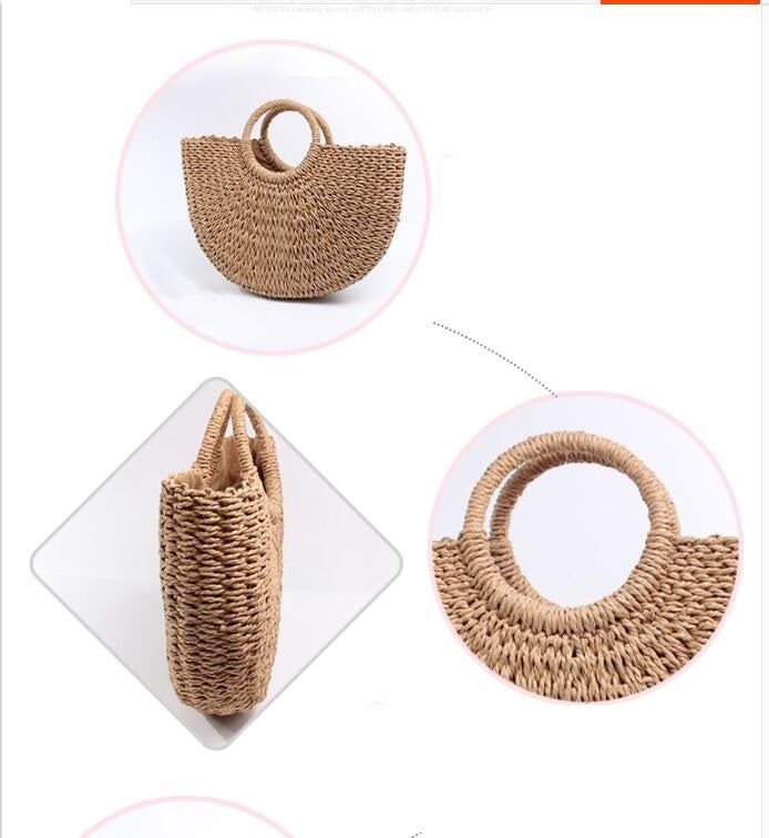 Baggage lady''s handbag paper rope knitting wrapping straw wrapping ins fire lady bag Korean bag summer beach vacation bag