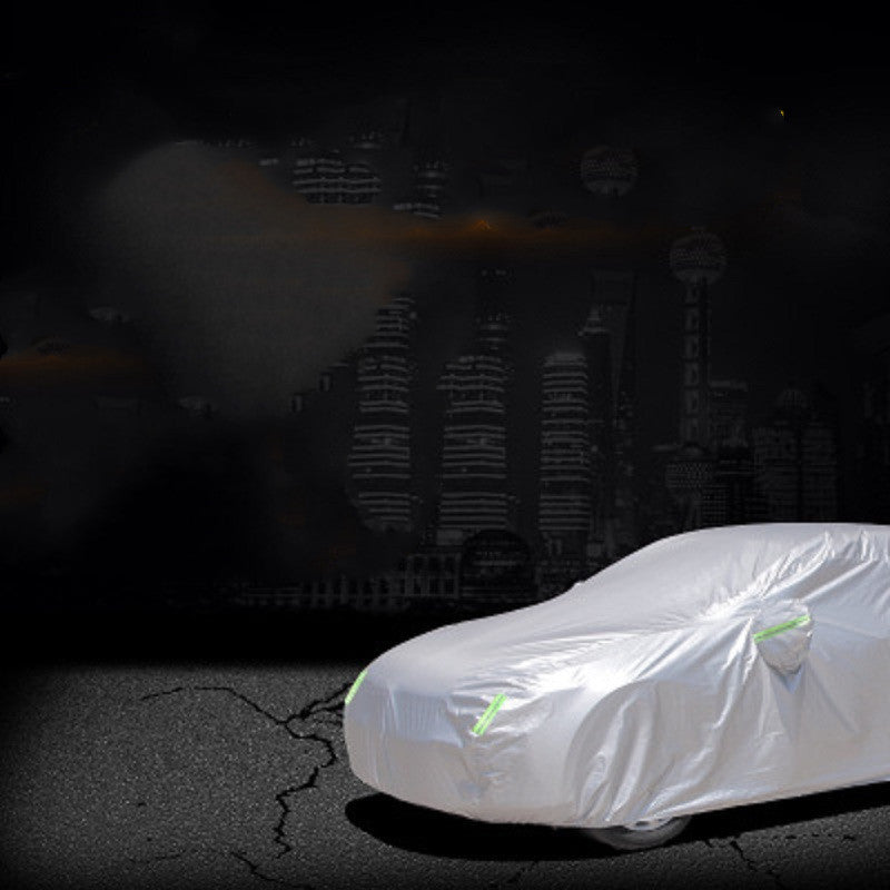 Taffeta 190T210T silver-coated black universal car cover