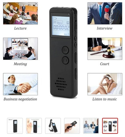 Long Distance MP3 Digital Voice Recorder Noise Reduction One-key Recording 128Kbps