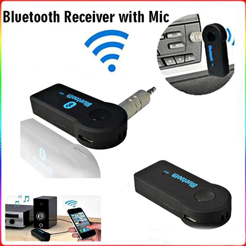 Handfree Car Bluetooth Music Receiver Universal 3.5mm Streaming A2DP Wireless Auto AUX Audio Adapter With Mic For Phone MP3