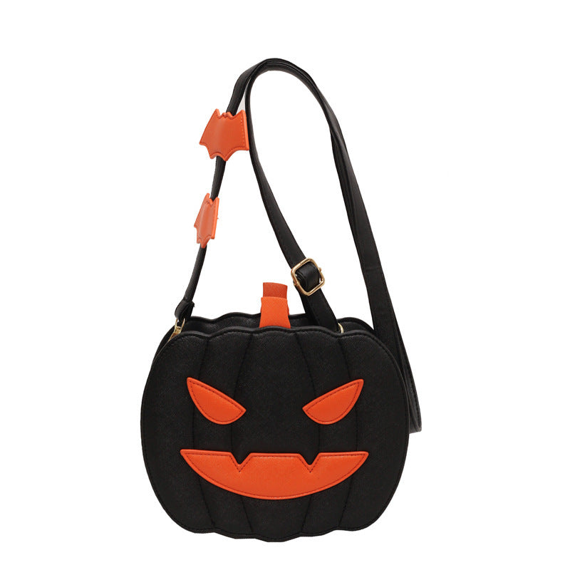 2025 Halloween Bags Funny Pumpkin Cartoon Shoulder Crossbody Bag With Bat Personalized Creative Female Bag