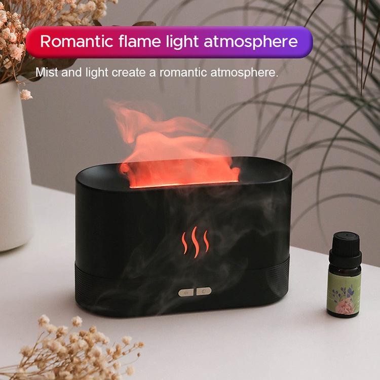 2025 Best Selling USB Ultrasonic Flame Humidifier Led RGB Colorful Essential Oil Fire Flame Aroma Diffuser