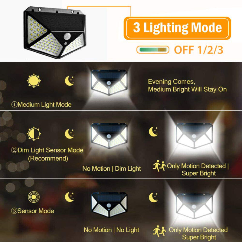 100LED solar wall light