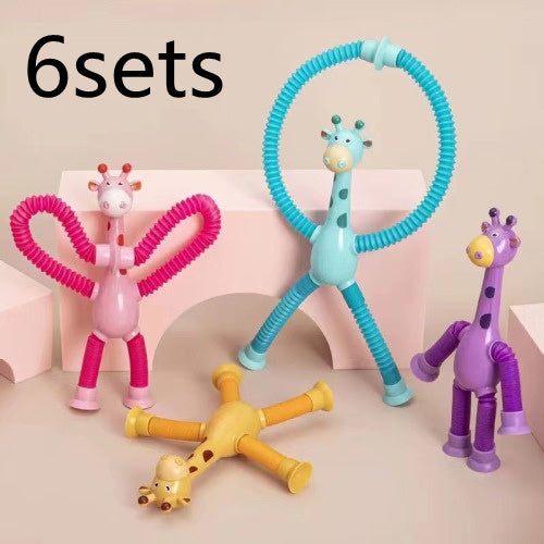 Giraffe Tubes Sensory Toys Novelty Spring Fidget Toy Stretch Tube Stress Relief Toy For Kid Birthday Gift Party Favors