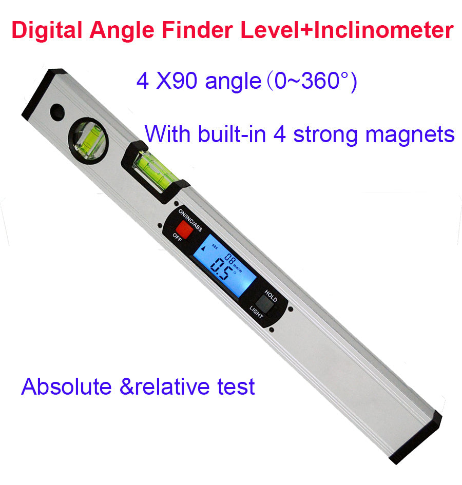 Magnetic angle meter, angle ruler, digital display level ruler, electronic level ruler, digital slope meter, 400MM angle ruler water.