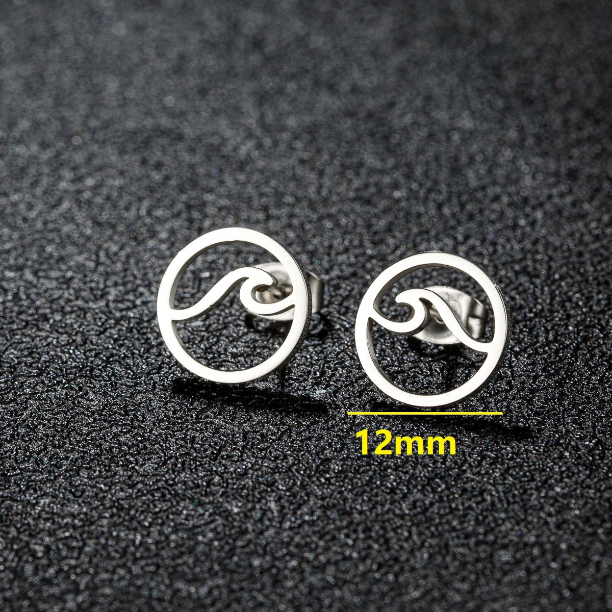 Stainless Steel HAILANG Stud Earrings Ins Fashion Geometry Pattern Simple Round