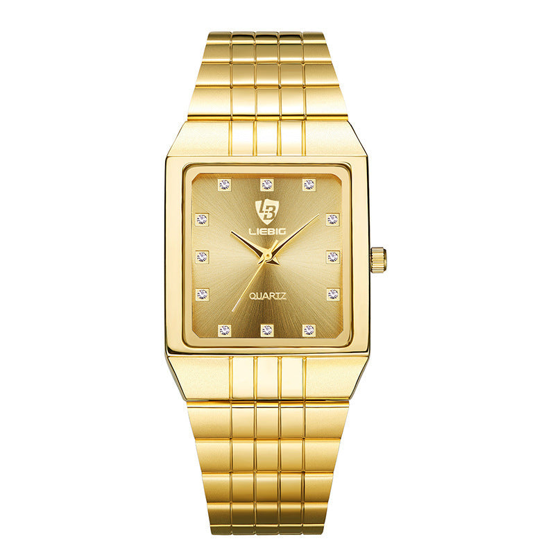 Luxury Gold Men's Quartz Watch Classic Diamond