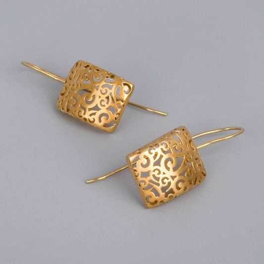 European And American Simple Hollow Design Ear Rings Alloy