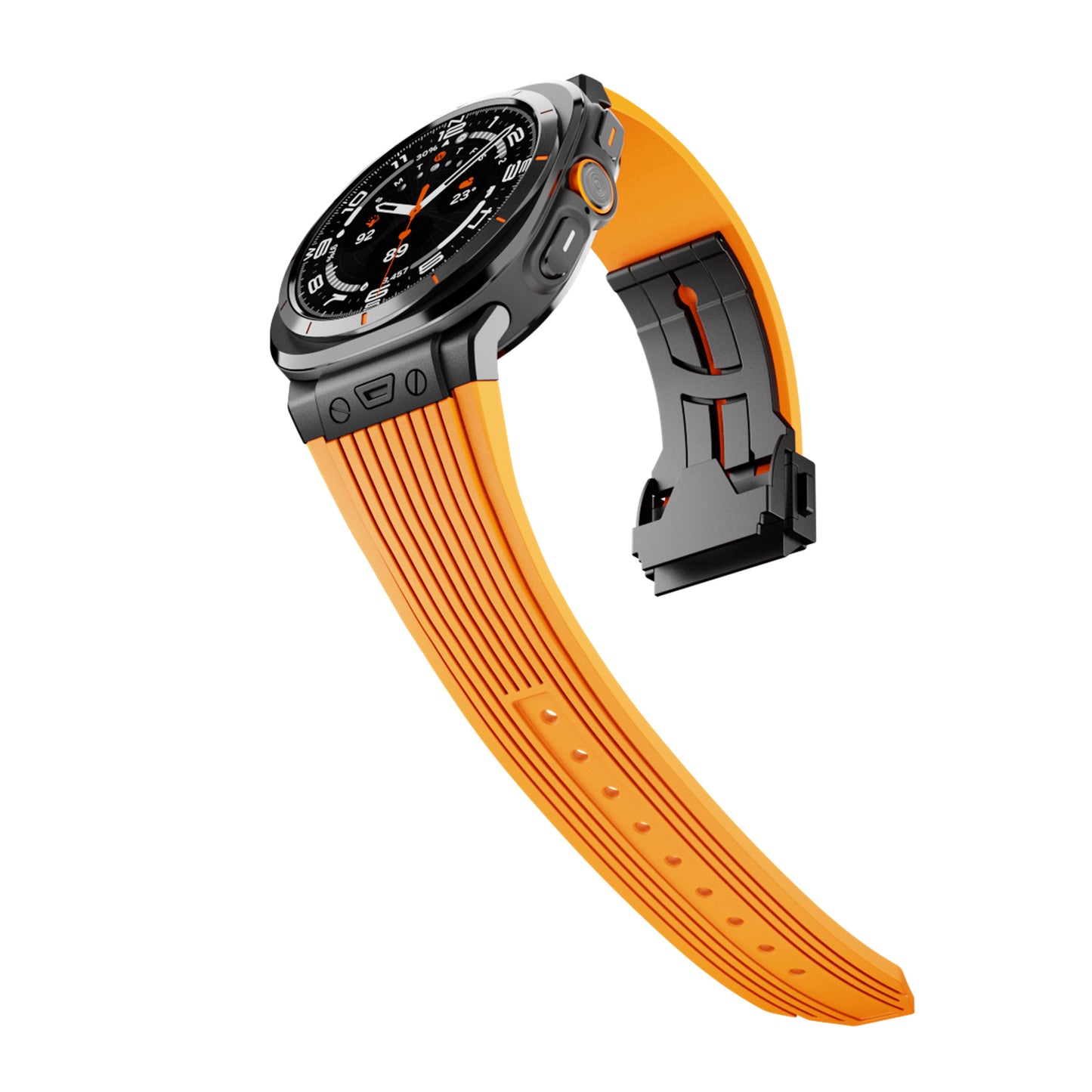 Silicone Alloy Head Grain Watch Strap