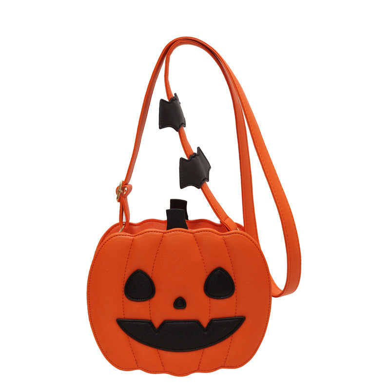 2025 Halloween Bags Funny Pumpkin Cartoon Shoulder Crossbody Bag With Bat Personalized Creative Female Bag