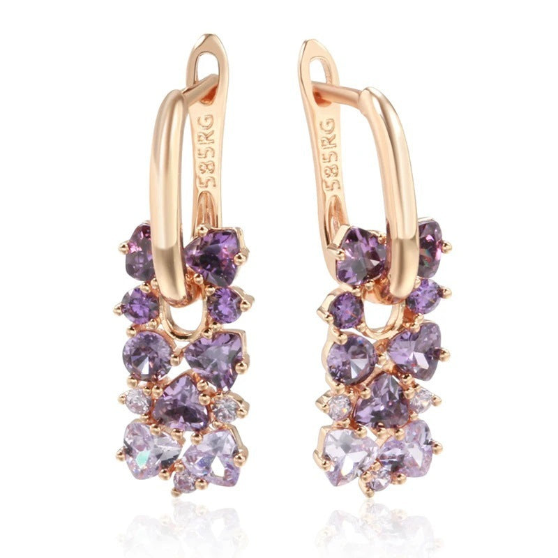 Women's Fashion Simple Geometric Square Zircon Earrings