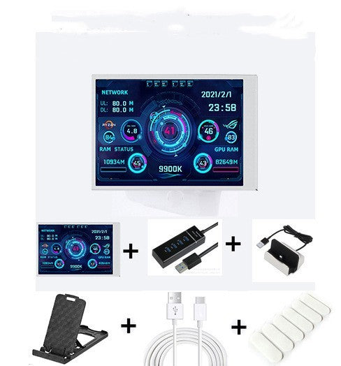 3.5-inch Computer Small Secondary Screen IPS Full View USB Chassis Monitor Date Display