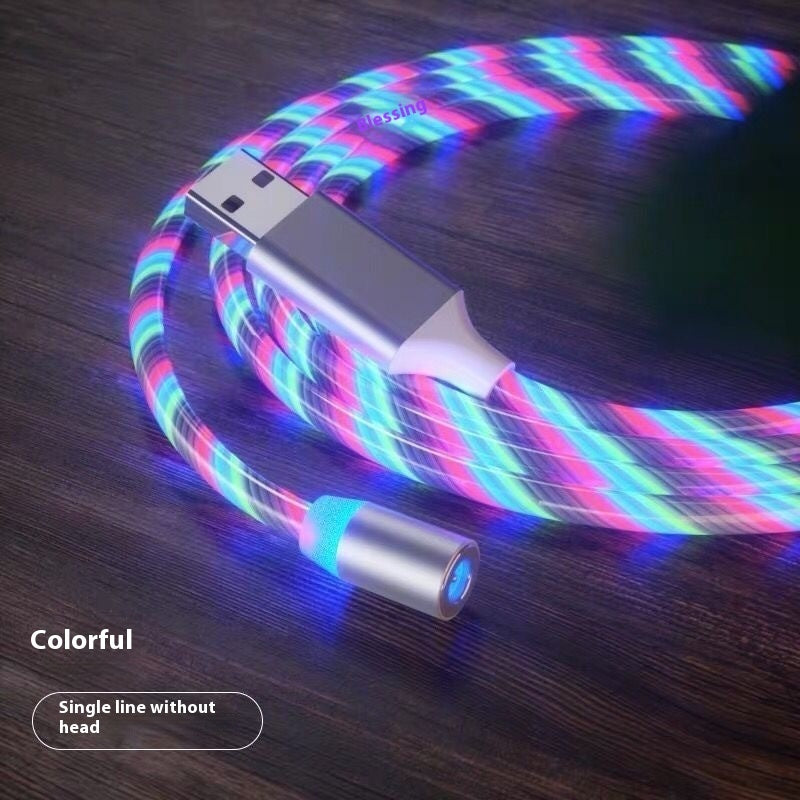 Magnetic Charging Cable Streamer Fast Charging Cable Lighting Micro USB Cable LED Magnet Charger Type-C Cable