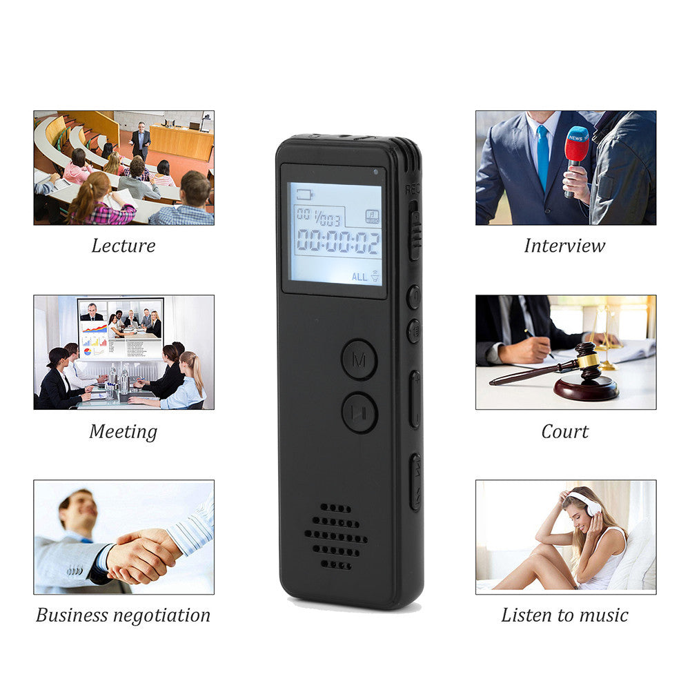 Long Distance MP3 Digital Voice Recorder Noise Reduction One-key Recording 128Kbps