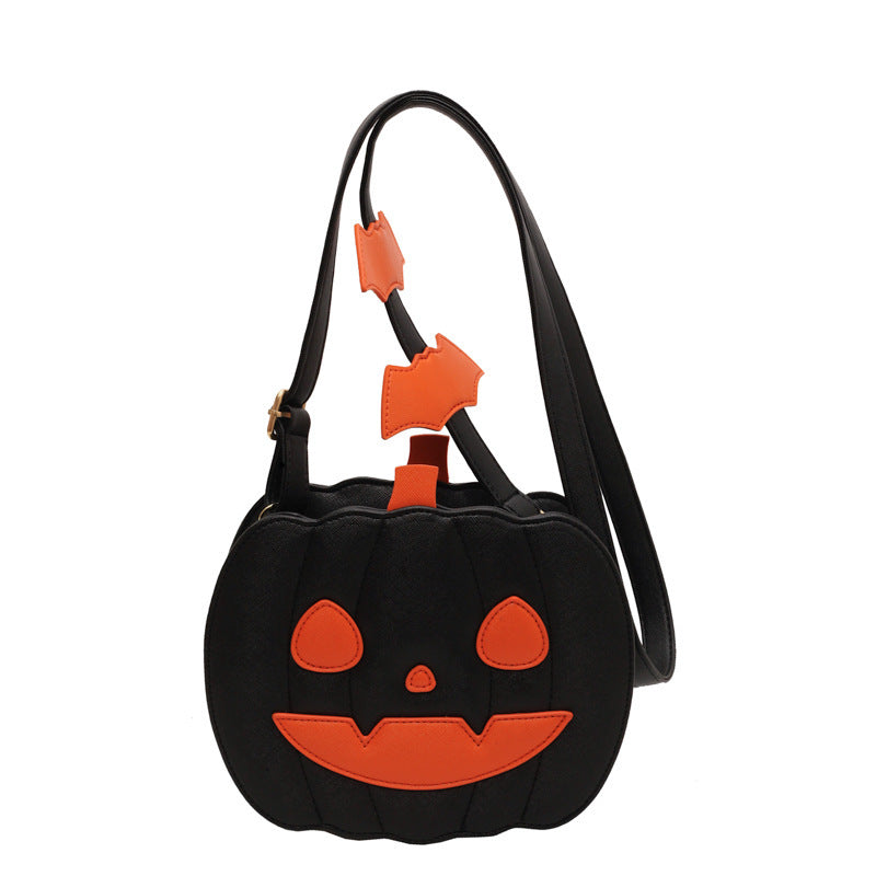 2025 Halloween Bags Funny Pumpkin Cartoon Shoulder Crossbody Bag With Bat Personalized Creative Female Bag