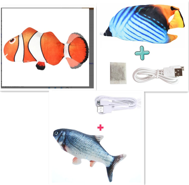 Electric Funny Cat Simulation Fish Beating Usb Jumping Cat Toy