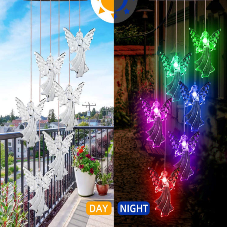 Outdoor Solar Wind Chime Lamp Hummingbird Butterfly Ball Wind Chime Garden Decoration